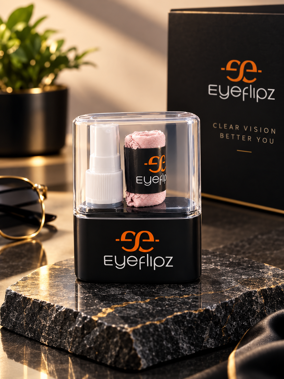 Premium Eyewear Cleaning Kit – Lens Cleaning Spray & Microfiber Cloth