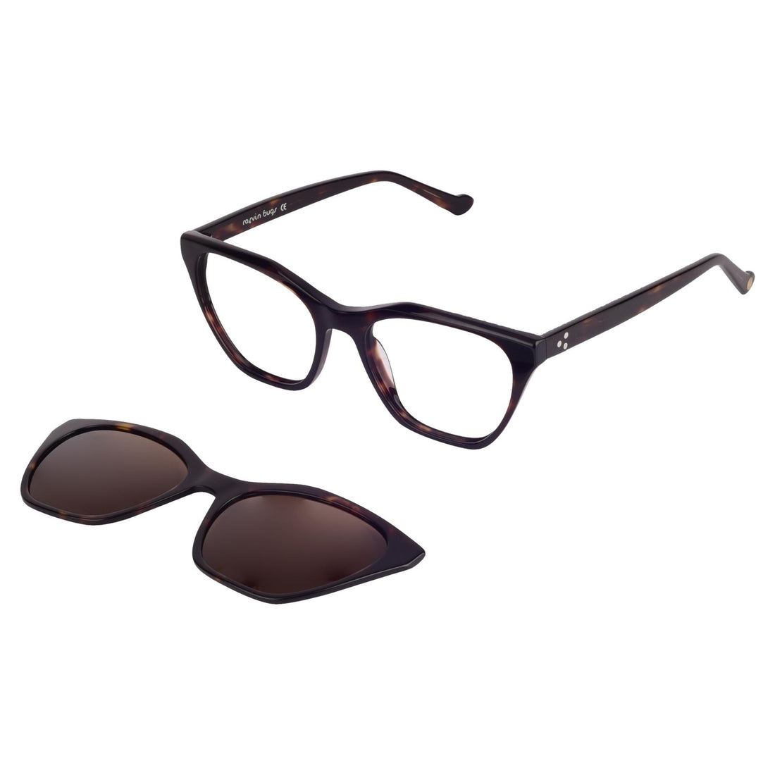 Rosvin Bugs Pearl Women's Cat Eye Clip-On Eyeglasses