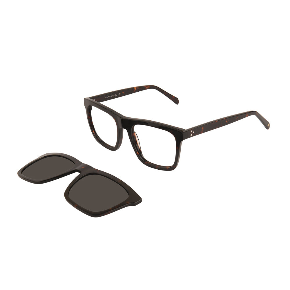 Rosvin Bugs Butler Unisex Square Clip-On Eyeglasses