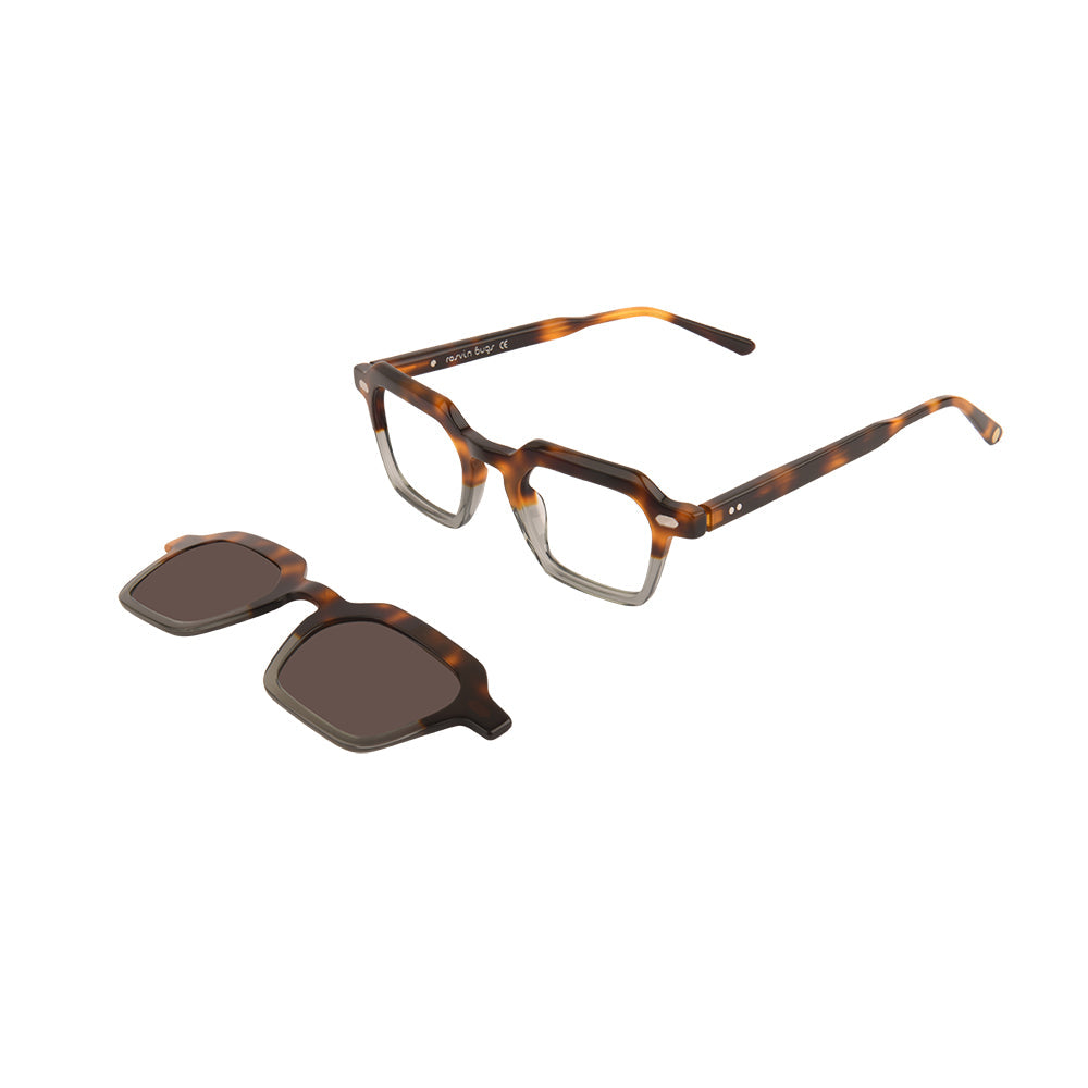 Rosvin Bugs Pacific Unisex Rectangle Clip-On Eyeglasses